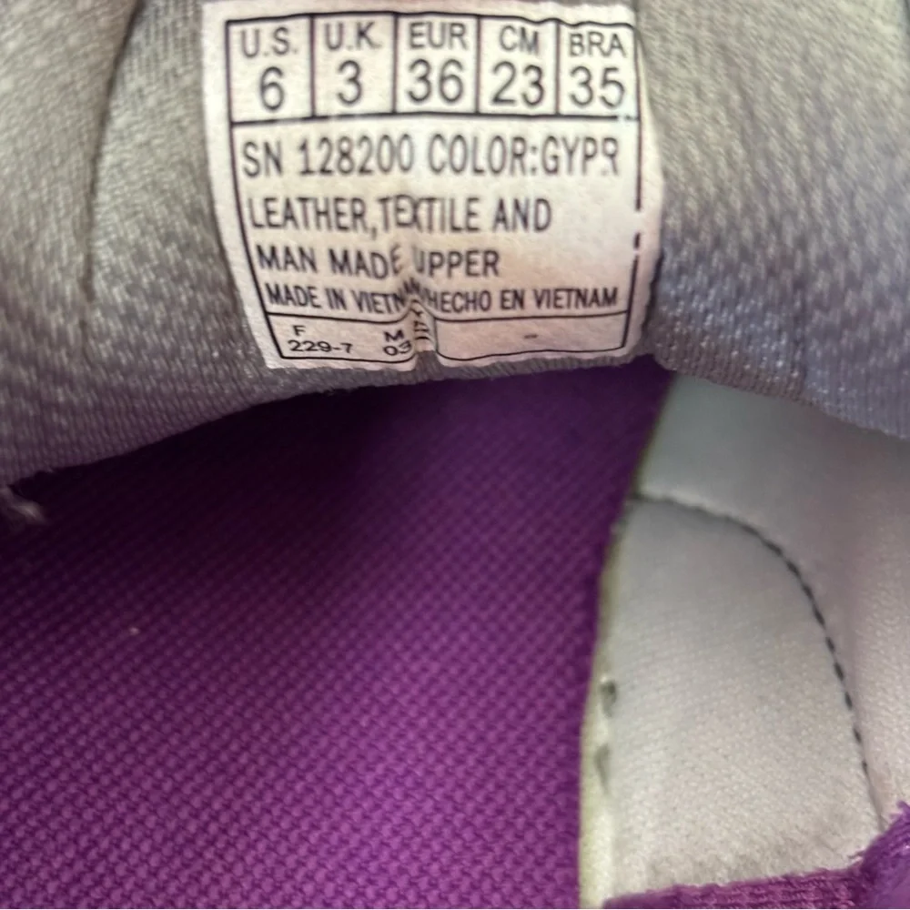 New Sketchers Leather Walking Sneakers Goga Mat Purple & Gray Lace Up Size 6 - Picture 10 of 10